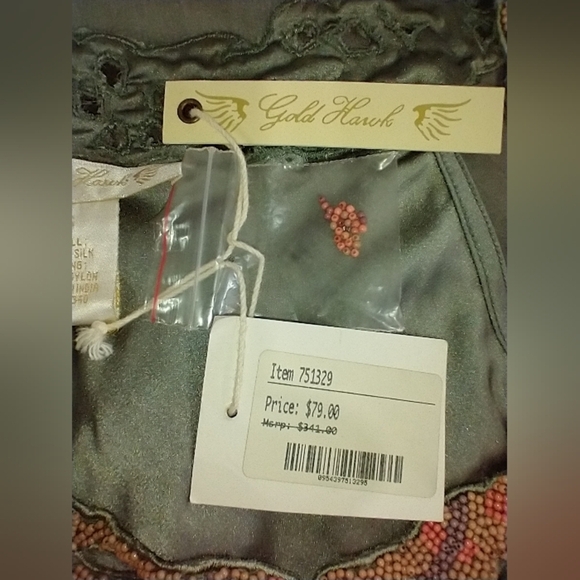 SEAGRASS SILK BEADED HANDMADE DRESS NWT - Picture 10 of 15